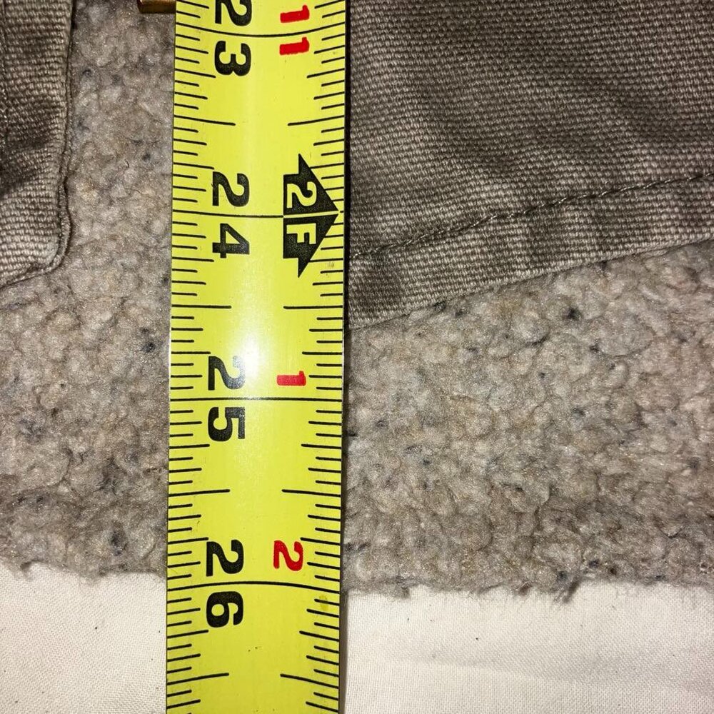 Vintage Carhartt Sherpa Lined Gray Green Canvas Vest V13 with Slit Pockets XL - Picture 10 of 10